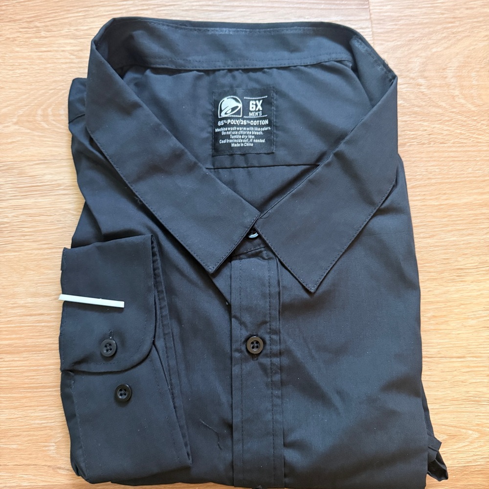 Genuine Taco Bell Employee Manager Button Up Shirt Men 6X Long Sleeve Uniform